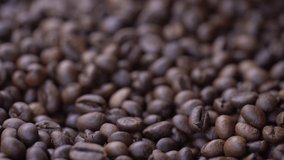 High quality video of taking coffee beans in real 1080p slow motion 