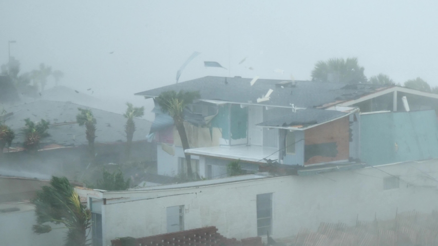 Category 5 Hurricane Michael Wind Rips Homes Apart