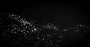 White Particle Sea Landscape Business Background 3D Rendered Animation Video.