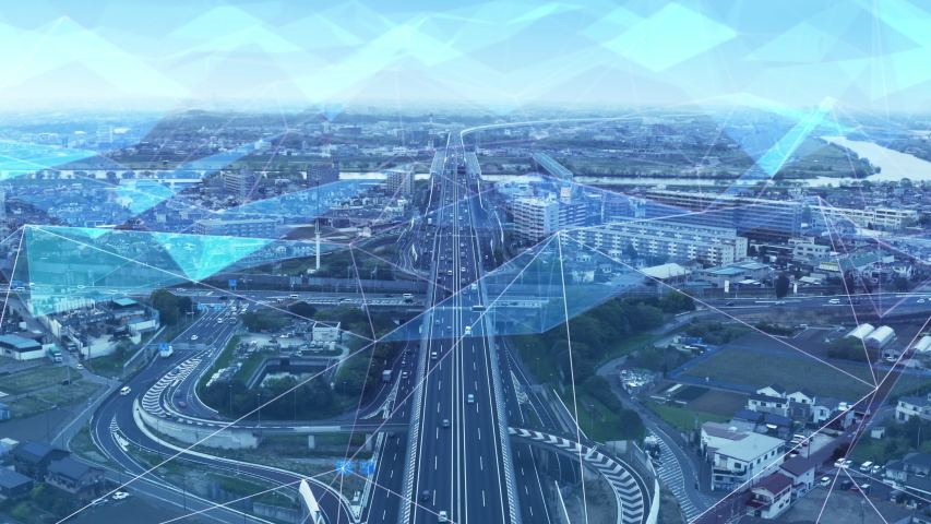 Communication network concept. Smart transportation. | Shutterstock HD Video #1031278409