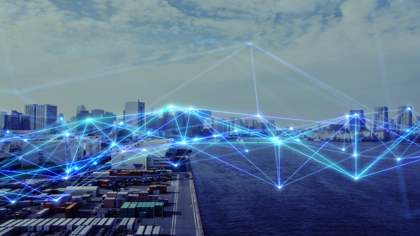 Communication network concept. Smart city. | Shutterstock HD Video #1031278421