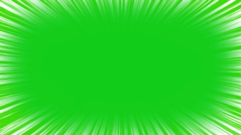 Speed lines on green screen. 4k chroma key animation
