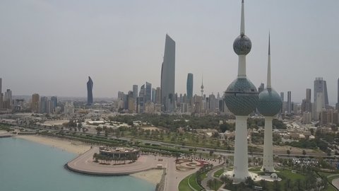 Aerial view of the Kuwait Towers.