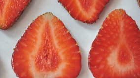Strawberry background motion design video. wiggle color texture close up