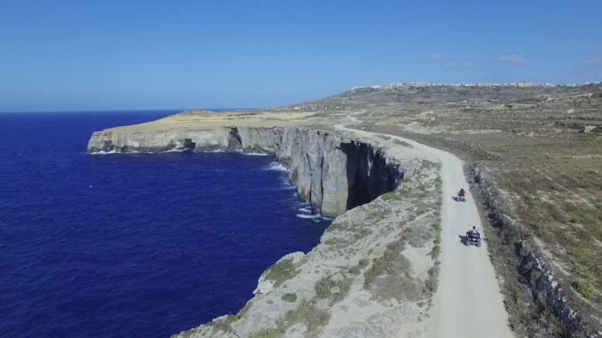 Quad bike in malta drone view