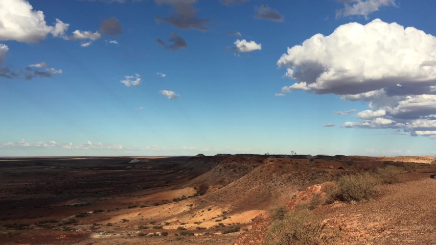 Aerial landscape of the Breakaways near Coober Pedy in South Australia.