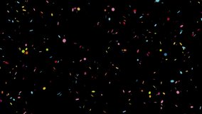 Multicolor Confetti Falling Loop With Alpha Matte 
