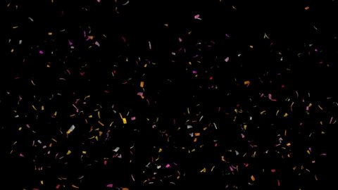 Realistic Multicolored Confetti Explosions / High Quality 1920×1080 Full HD With Alpha Matte 