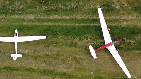 Sailplane Glider in Germany - Takeoff, Landing and more from above with Drone