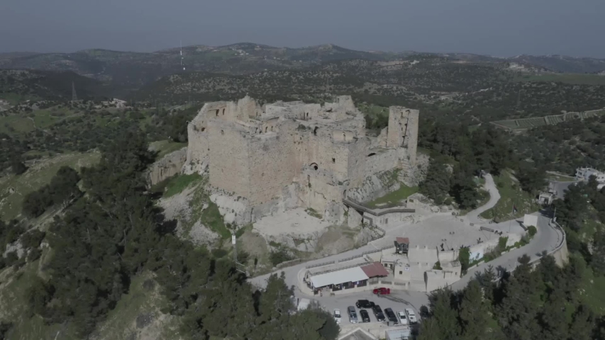 drone camera shots al rabad castle Stock Footage Video (100% Royalty ...