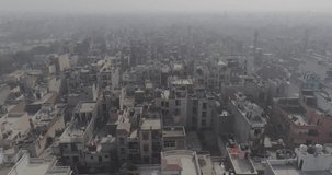 Drone Footage over beautiful real city from top 4k Footgae