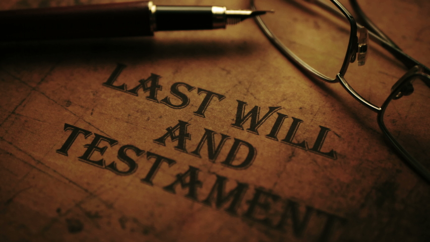 Last will and testament fountain pen and glasses Royalty-Free Stock Footage #1031391656