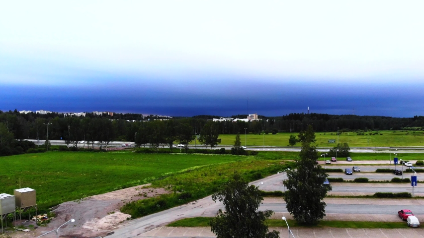 Countryside location at coming storm 