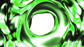 Abstract 3d liquid computer render green material. 4k seamless looping footage. 