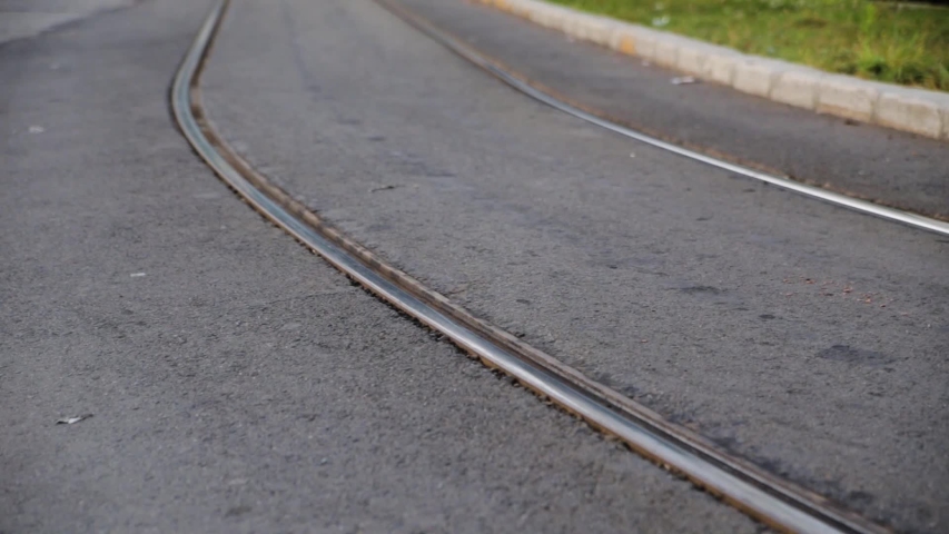 Urban public transport. Streetcar rides and tracks