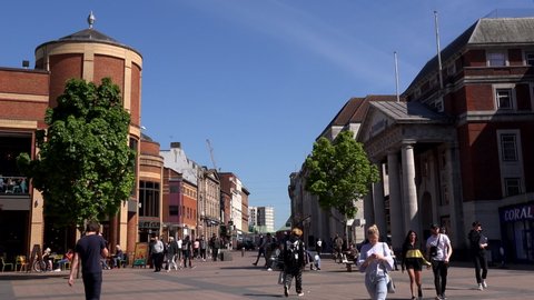 Coventry, West Midlands / England - June 03 2019:The city has two universities, Coventry University in the city centre and the University of Warwick on the southern outskirts. UK 4K