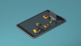 supply chain, logistics, automation, industry 4.0. concept animation. seamless loop (3d render) - Powered by Shutterstock - Get 15% off with code: PIKWIZARD15