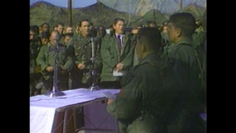 CIRCA 1980 - Ronald Reagan visits Afghanistan in 1985.