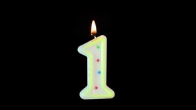 Wax candle in shape of number 0 zero burns. A nice addition to your birthday video. 