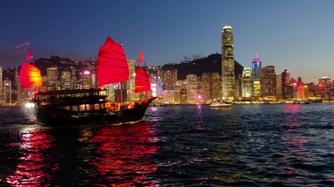 Hong Kong Skyline and Victoria Harbor. Hong Kong is one of the most densely populated city.