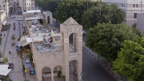 Jaffa, Israel, aerial drone view 4k ungraded/flat raw