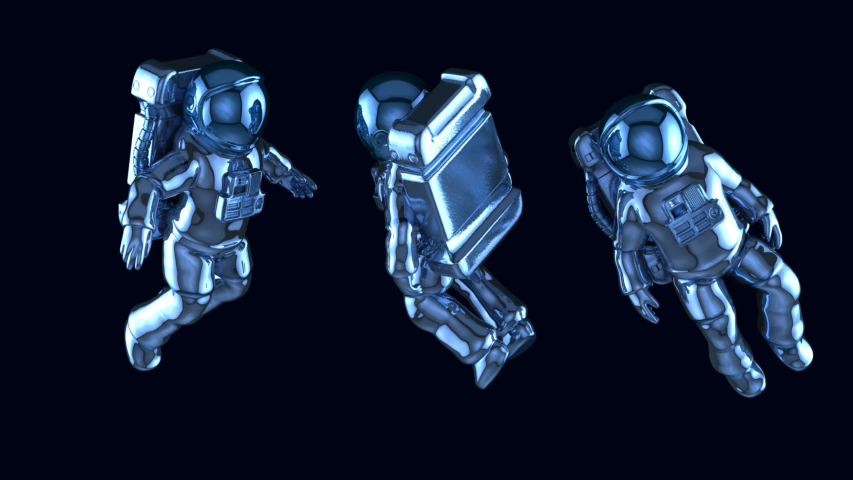 Flying astronauts - 3D Animation