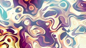 Moving random wavy texture. Psychedelic animated abstract curved shapes. Looping footage.