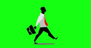 Loop animation of businessman going with case