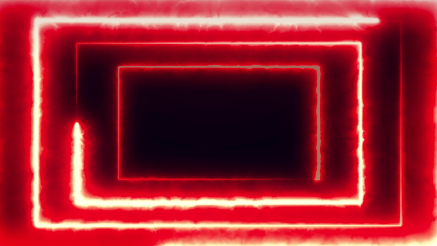 Neon bakcground flying through edless glowing rotating neon rectangle creating a tunnel, blue red pink violet spectrum, fluorescent 3d rendering infinity light, modern colorful lighting, 4k