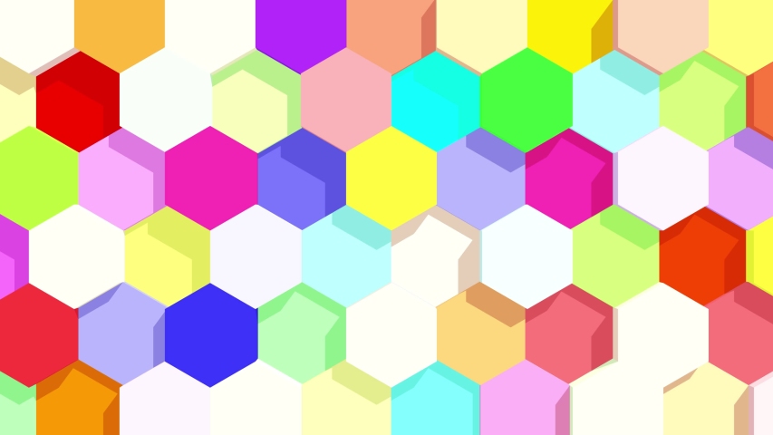 Colorful Hexagonal box movement softly around can be use for background.