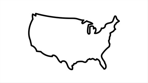 Usa Map Icon Outline Style United Stock Vector (Royalty Free) 440235433