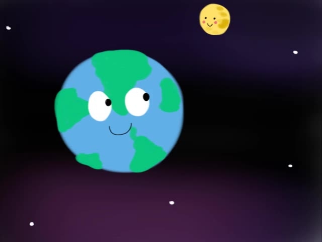 cute characters  illustration cartoon earth and rounding moon movie