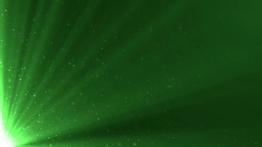 Lights green bokeh background. Abstract motion background with spotlights and rays lens flares.  Angular animation.  loop able abstract background circles.