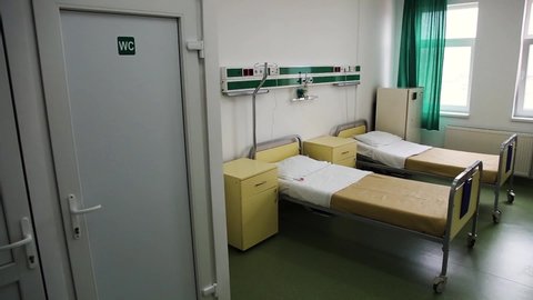 Empty hospital room for patients with two beds