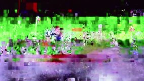 Transmission problems, glitch smart TV static noise distorted signal problems, pixelated background
