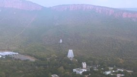 Tirupati in south India Tamil Nadu holy places, 4k aerial drone skyline footage