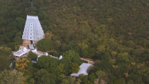 Tirupati in south India Tamil Nadu holy places, 4k aerial drone skyline footage