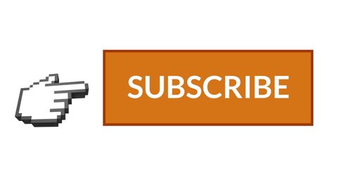 Digital Animation Orange Subscription Button Moving Stock Footage Video ...