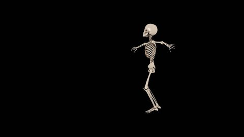 Funny Skeletons Hip Hop Street dancing - Thriller Transparent video with alpha channel. PNG + MOV 