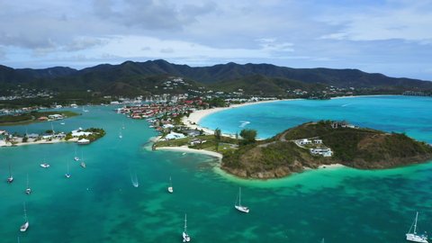 Aerial view of Jolly Harbour, antigua, barbuda