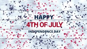 4th of July animation on white wooden background with red, blue, white stars. American Independence Day. Veterans day. USA July fourth holiday greeting
 - Powered by Shutterstock - Get 15% off with code: PIKWIZARD15