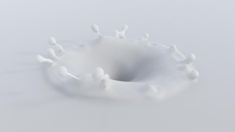 4k Slow-motion milk dropping and splashing forming a beautiful crown splash (sideview)