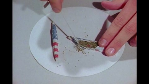 CIRCA 1970s - A military police training film teaching ways to identify drugs and marijuana paraphernalia in the 1970s.