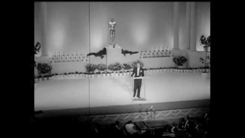 CIRCA 1950s - 1951 newsreel story depicting the 24th Academy Awards at the Pantages theater in Hollywood.