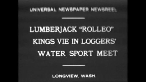 CIRCA 1930s - A lumberjack rodeo includes log rolling activities, in 1930.