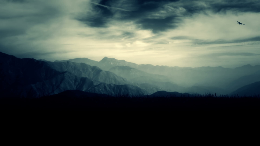 Dragons Fly High in the Sky Above Mountains