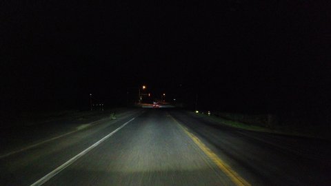 Drive at night in Hokkaido Japan