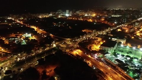 Aerial Drone shot over Egypt Alexandria city Stadium July2018