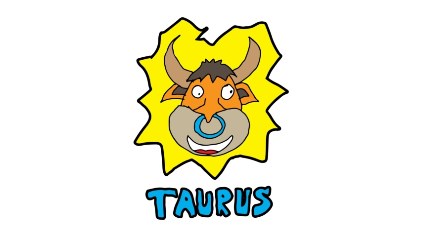 kids drawing white screen with theme of Taurus