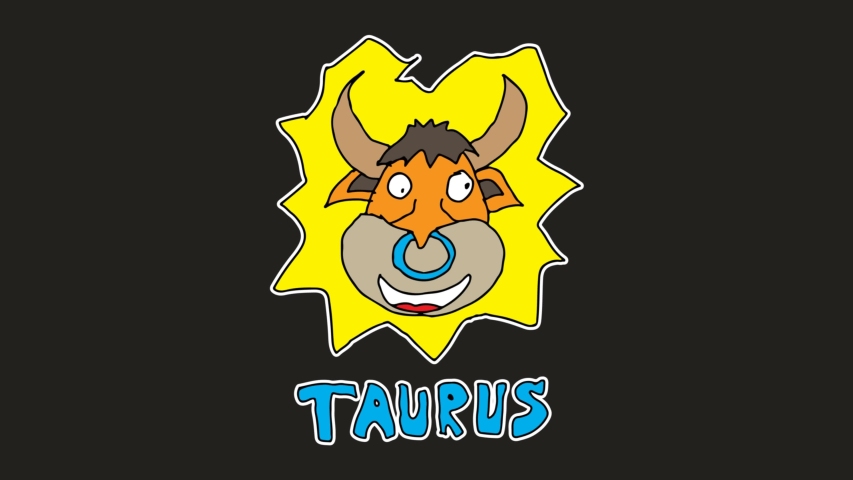 kids drawing black screen with theme of Taurus